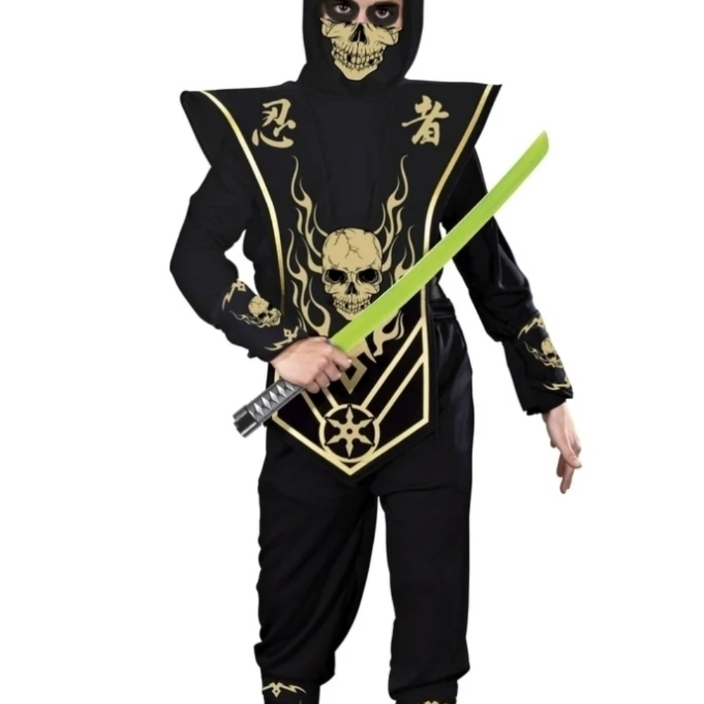 Ninja Skull Halloween Costume Size L 10/12